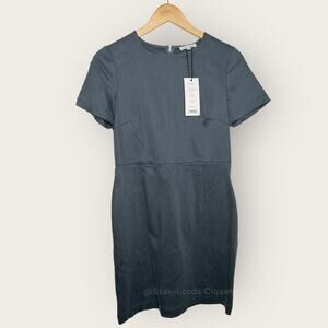 Vetta Capsule Sheath Dress | XS | Slate Blue Sustainable Minimalist Career Mini